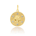 Solid Gold Diamond Rose Pendant