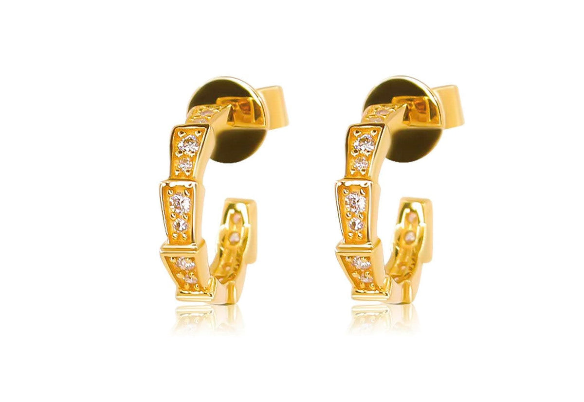 Solid Gold Multi Rectangle Diamond Earring