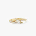 Solid Gold Wrap Around Diamond Arrow Ring (08185A)