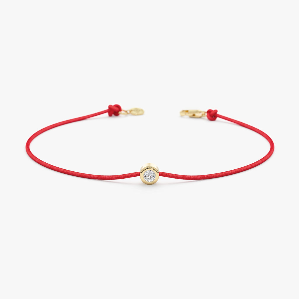 Solid Gold Diamond Thread Bracelet
