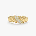 Solid Gold Chunky Diamond Croissant Ring (75CCE9)