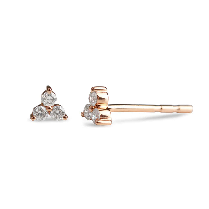 Solid Gold Maddy Diamond Trillium Studs