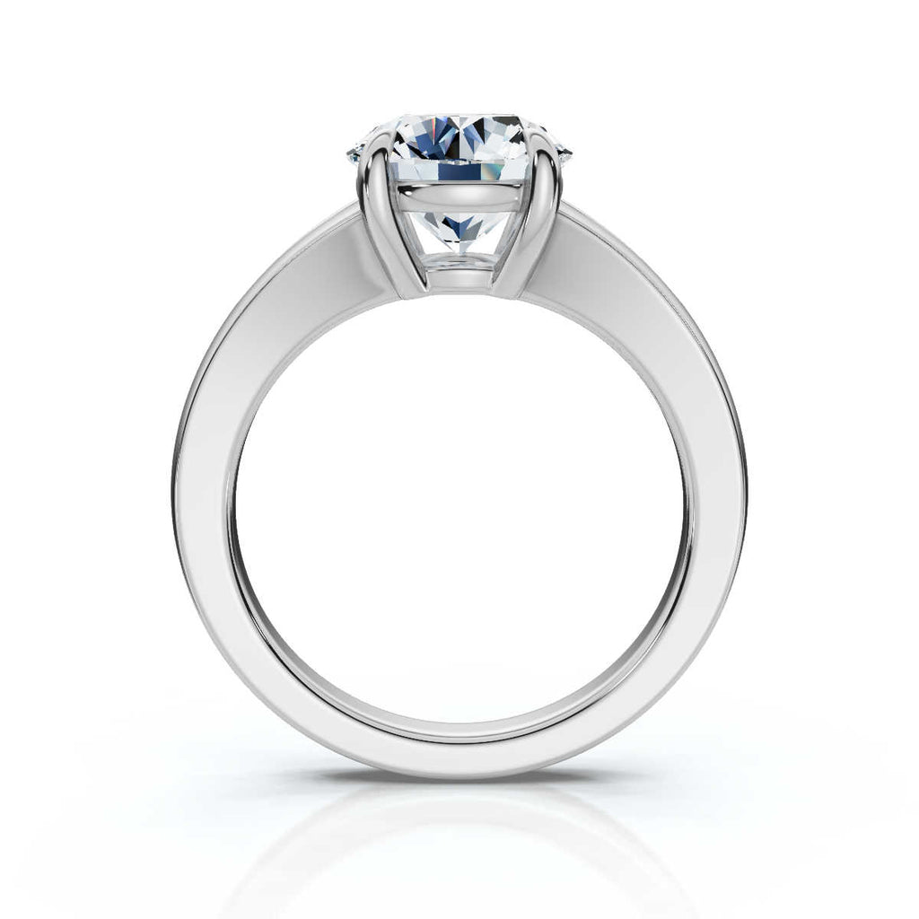 Solid Gold Engagement Ring 2 CT Spit Shank Solitaire Lab Grown Diamond