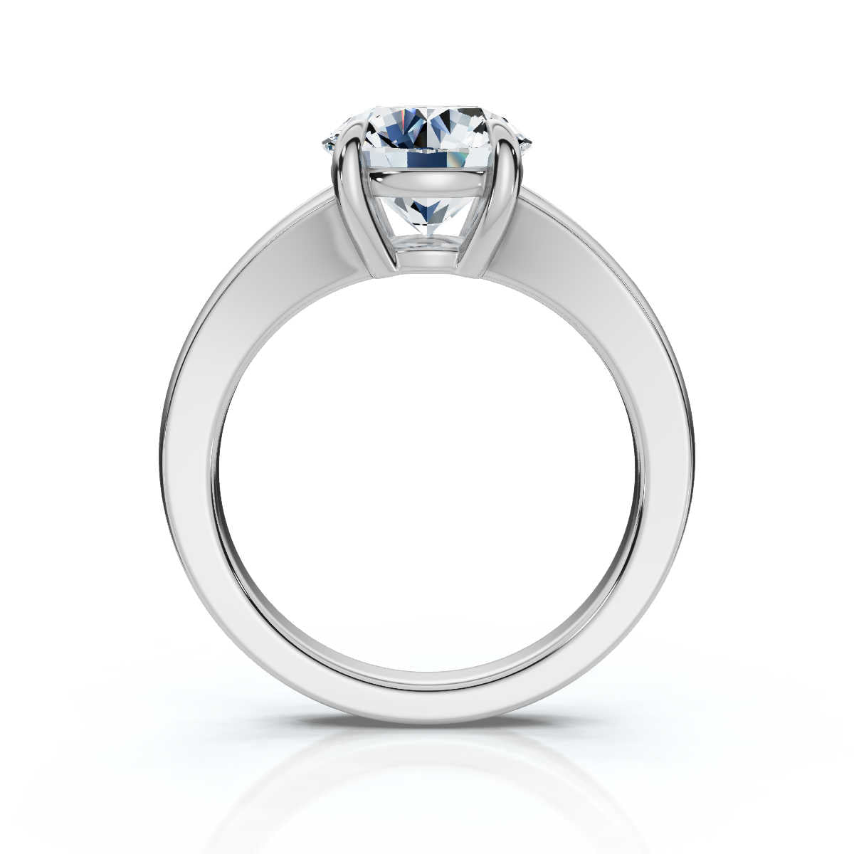 Solid Gold Engagement Ring 2 CT Spit Shank Solitaire Lab Grown Diamond