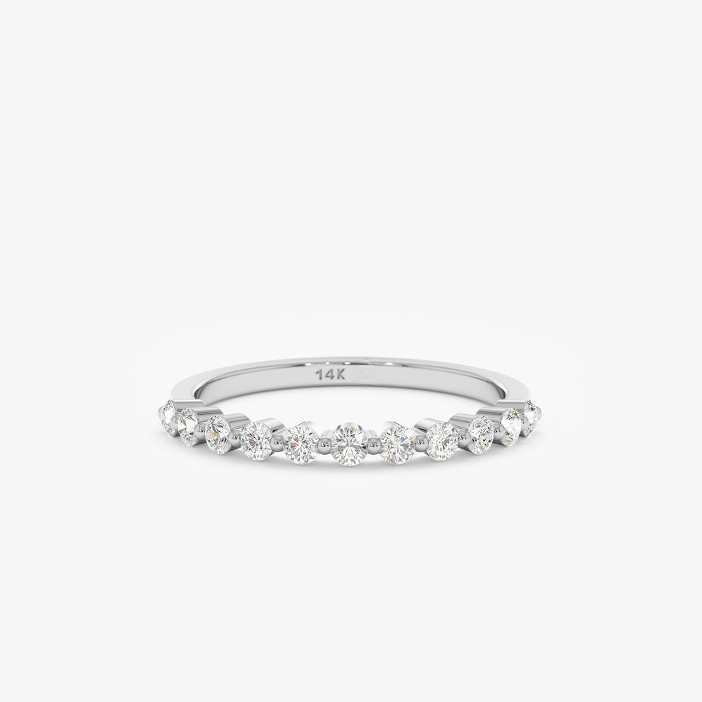 Solid Gold Diamond Dot Ring (8B6BFF)