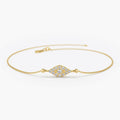 Solid Gold Lab-Grown Diamond Evil Eye Bracelet (FAE0CE)