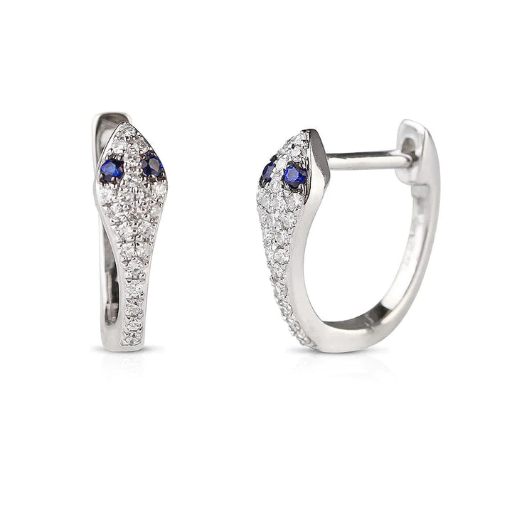 Solid Gold Diamond and Emerald Hoops