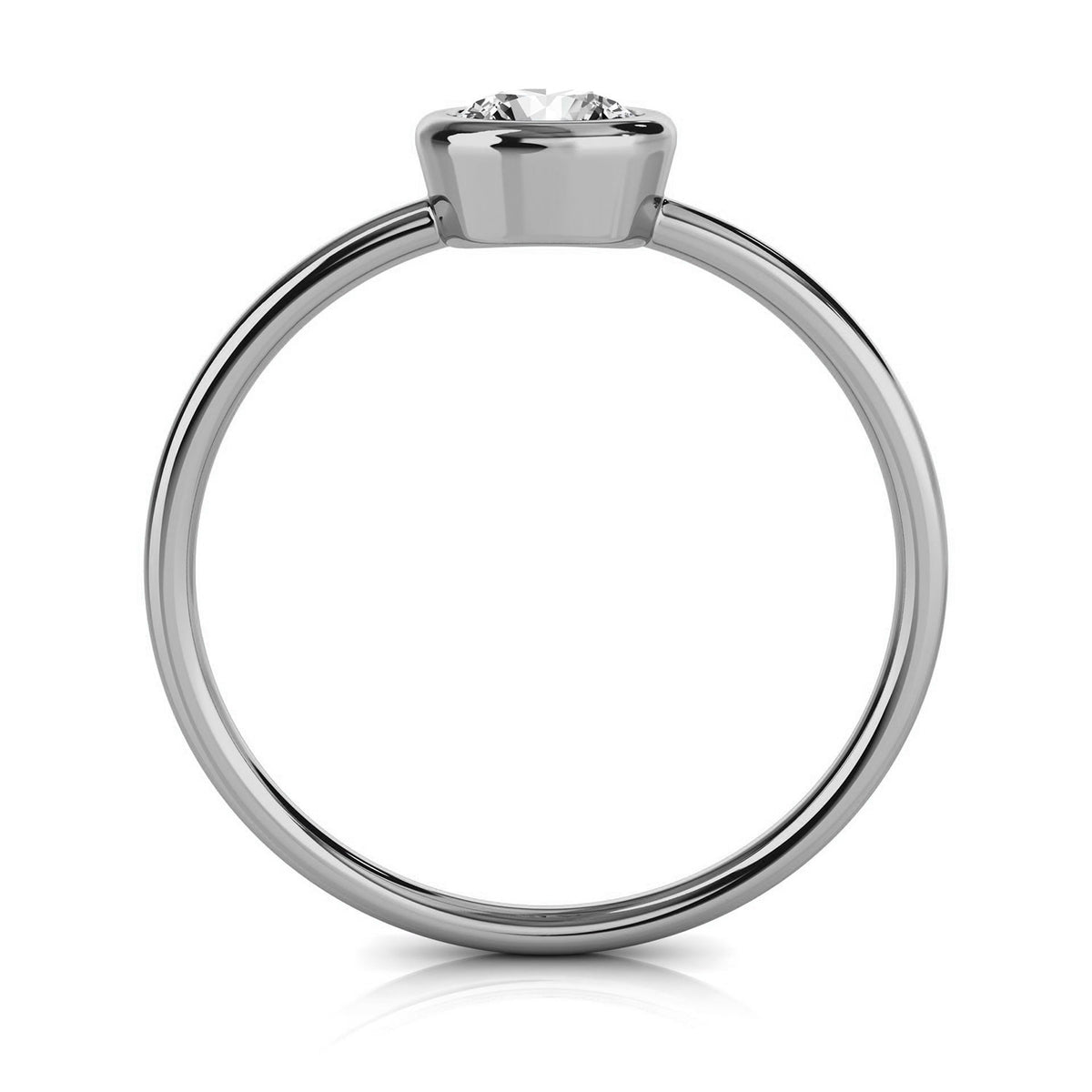 Solid Gold Bezel Solitaire Lab Grown Diamond Ring