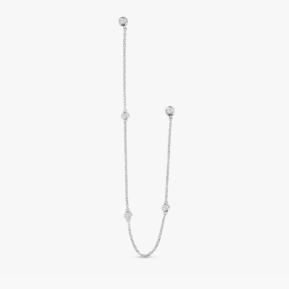 Solid Gold Multi Diamond Hanging Chain Studs