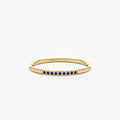 Solid Gold Thin Blue Sapphire Stacking Ring