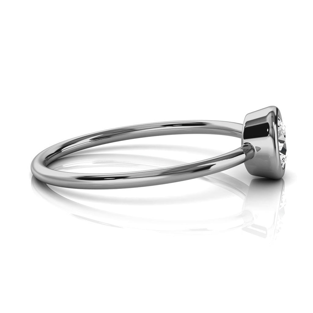 Solid Gold Bezel Solitaire Lab Grown Diamond Ring