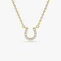 Solid Gold Mini Diamond Horseshoe Necklace