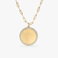 Solid Gold Diamond Disc Paperclip Chain (EC1645)