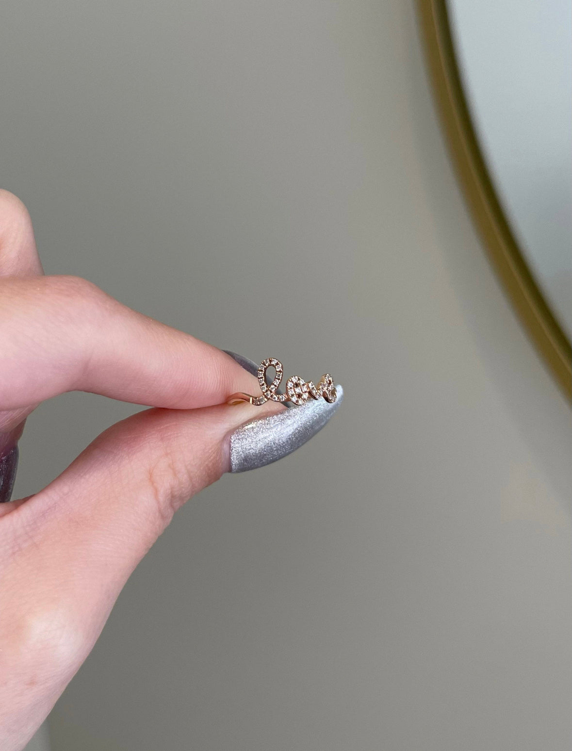 Solid Gold Love Natural Diamond Pave Ring