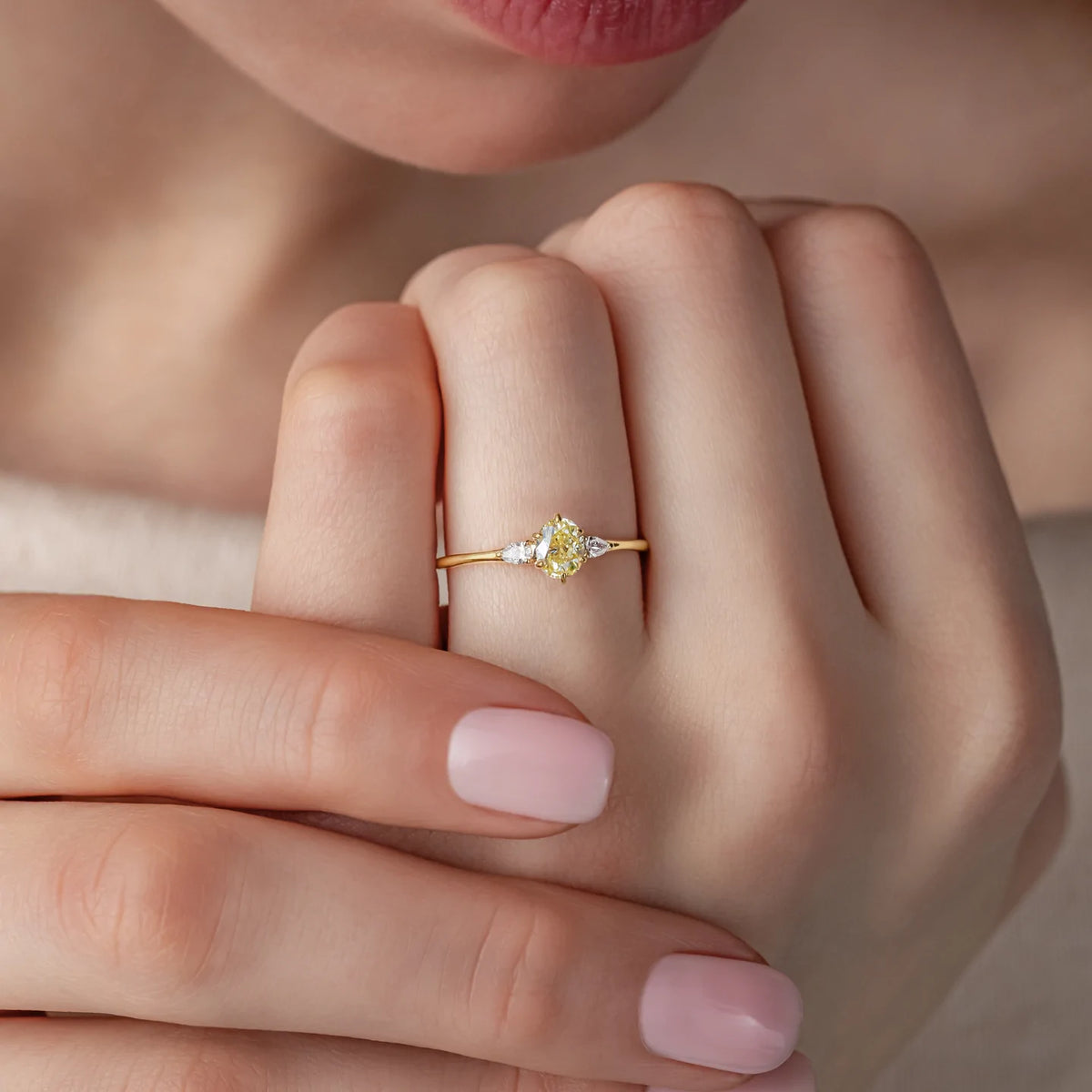 Solid Gold 0.53ct. Yellow Diamond Ring