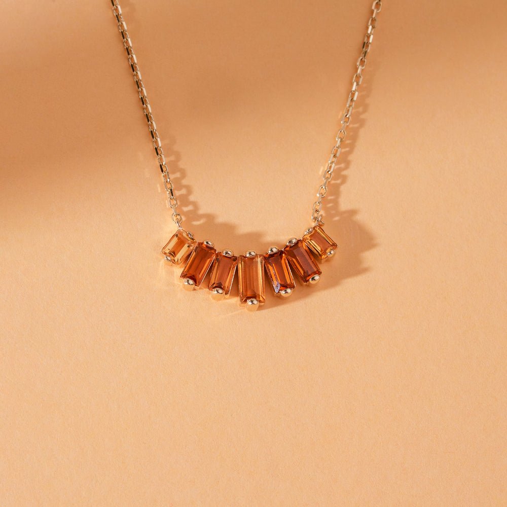 Solid Gold Citrine Cascade Necklace