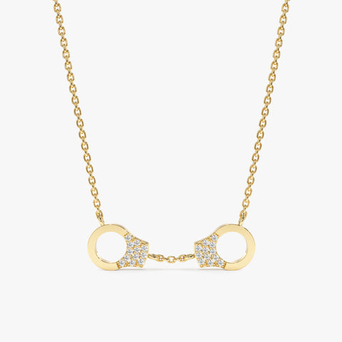 Solid Gold Diamond Handcuff Necklace (C140B1)
