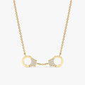 Solid Gold Diamond Handcuff Necklace (C140B1)