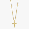 Solid Gold Beaded Cross Necklace (58B284)
