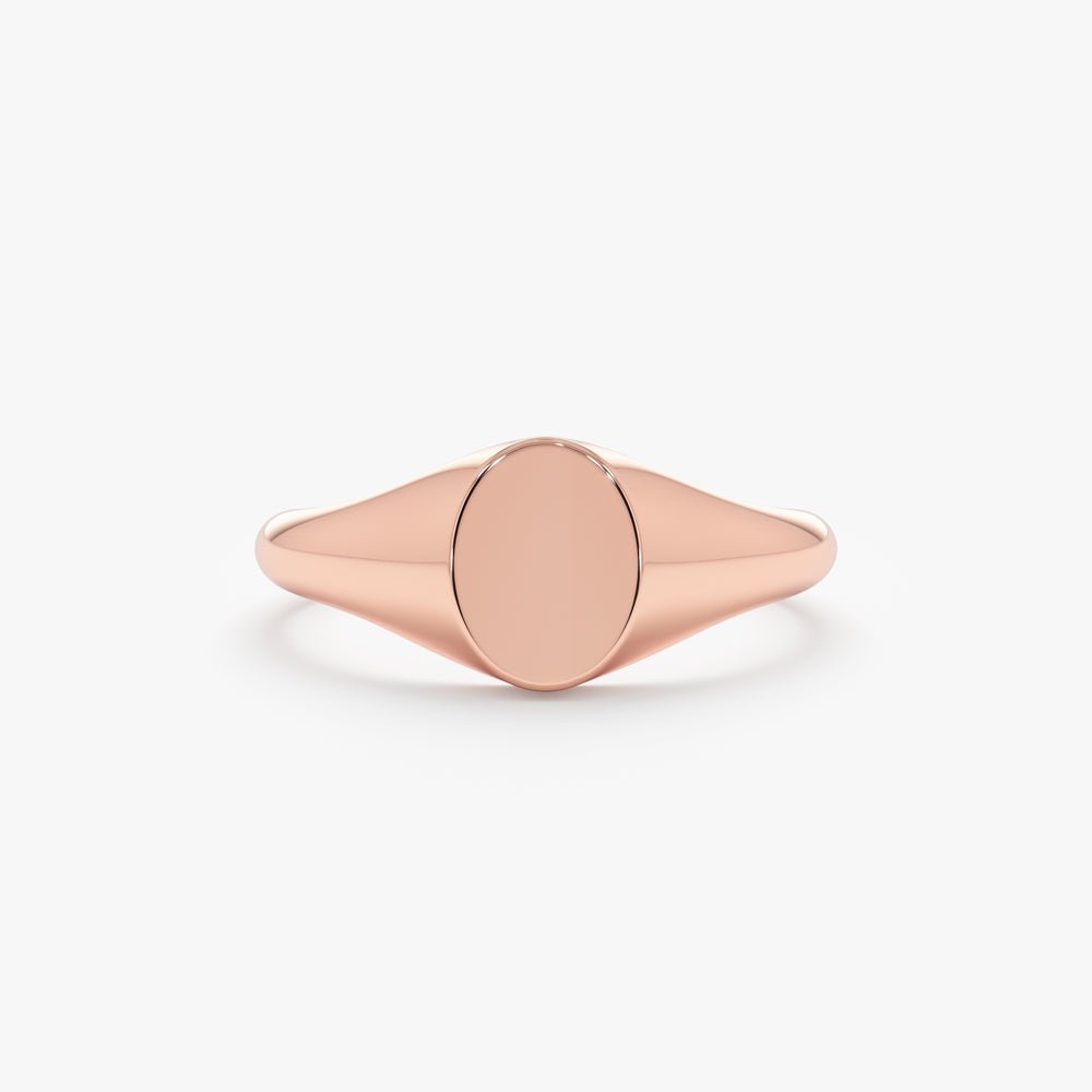 Solid Gold Oval Signet Ring
