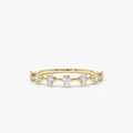 Solid Gold 7 Stone Round Diamond Wedding Ring