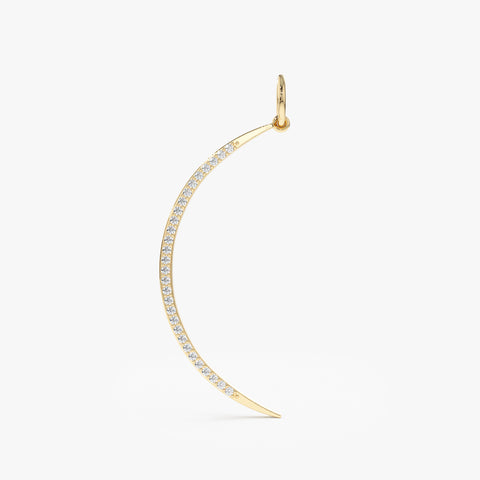 Solid Gold Large Diamond Crescent Charm (584416)