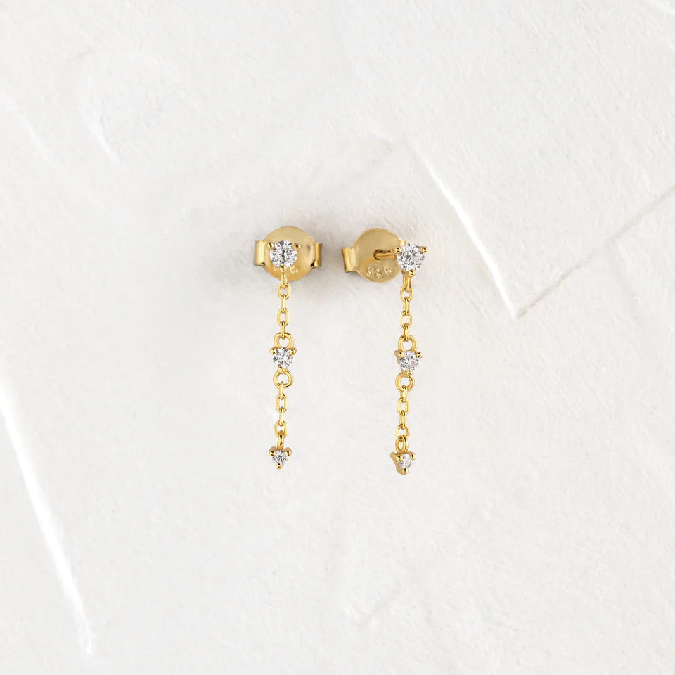 Solid Gold Diamond Plotline Earrings