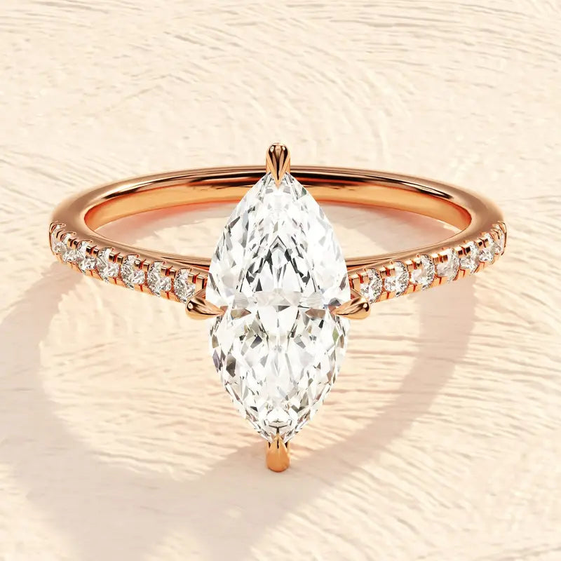 Marquise Moissanite Engagement Ring, photo 3
