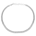 Solid Gold Half Diamond Cuban Link Necklace With Extender