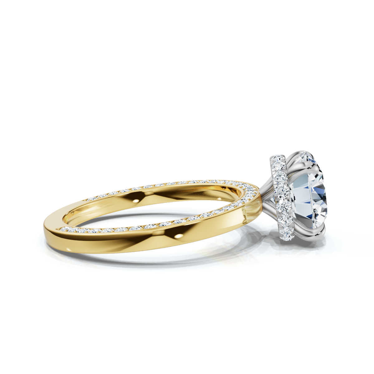 Solid Gold 2 CT Lab Grown Diamond Engagement Ring (E189A1)