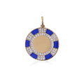 Solid Gold Diamond and Lapis Medallion