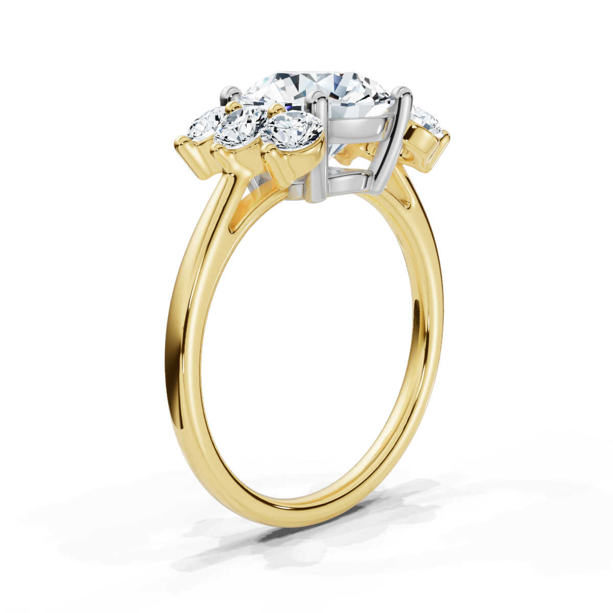 Solid Gold 3 CT Solitaire Lab Grown Diamond Engagement Ring (87E66C)