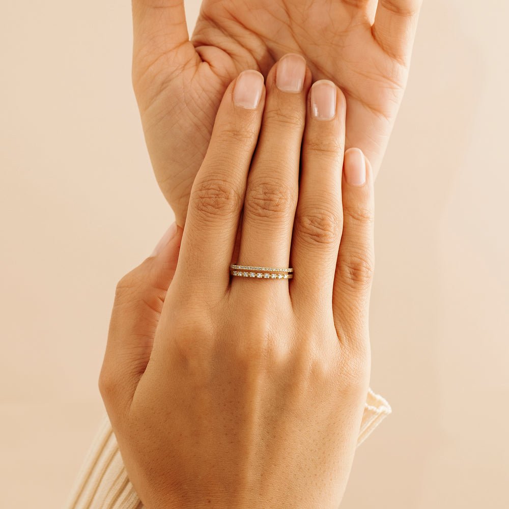 Solid Gold Double Diamond Band