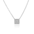 Solid Gold Square Diamond Pave Pendant