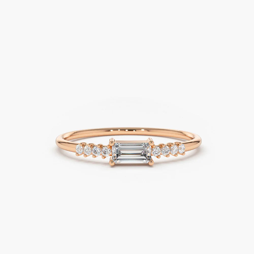 Baguette & Round Moissanite Engagement Ring, photo 3