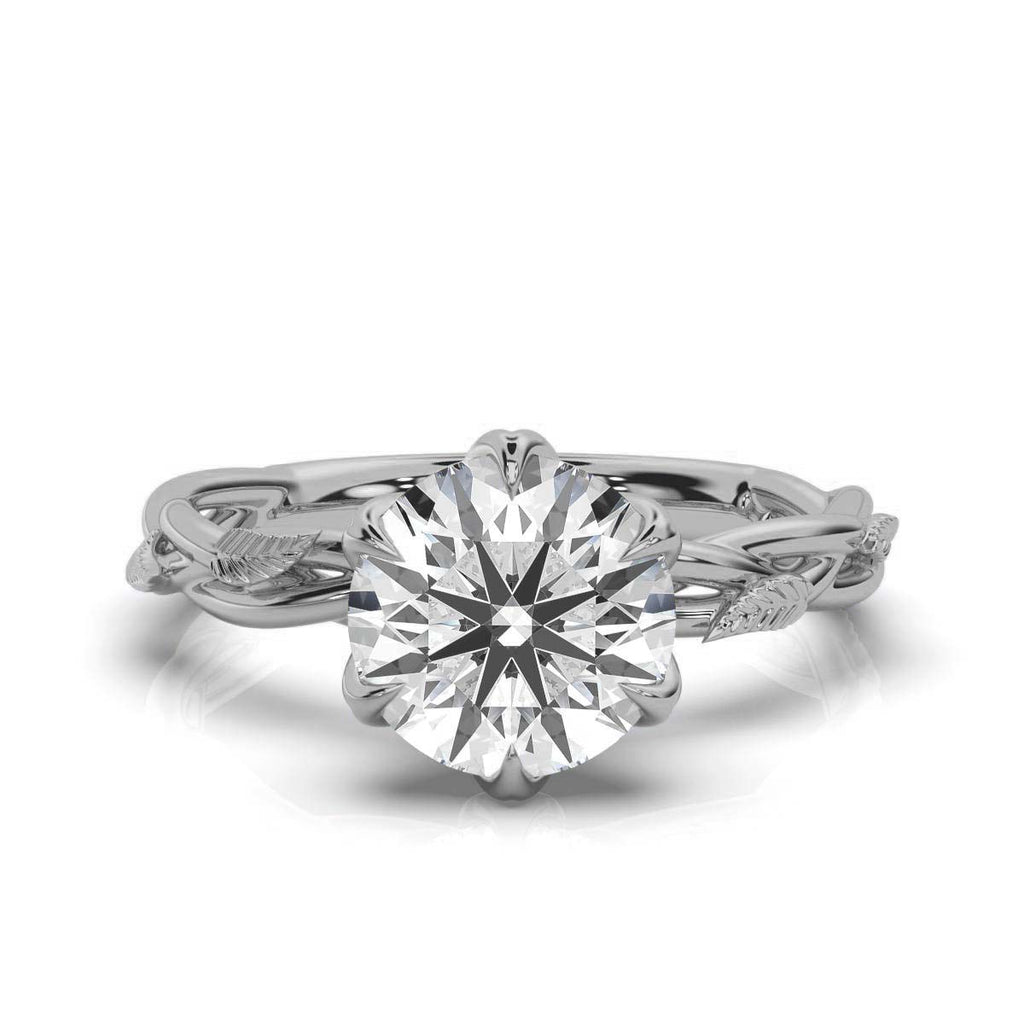 14K Solid Gold 2 CT Linden Nature-Inspired Lab Grown Diamond Ring