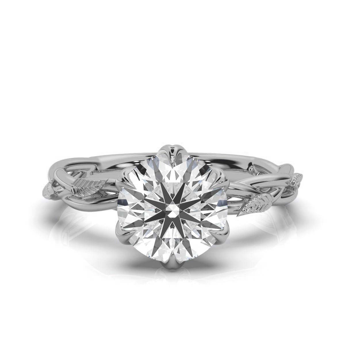 14K Solid Gold 2 CT Linden Nature-Inspired Lab Grown Diamond Ring