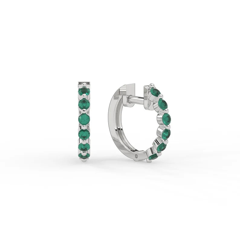 Solid Gold Heggie Emerald Earrings