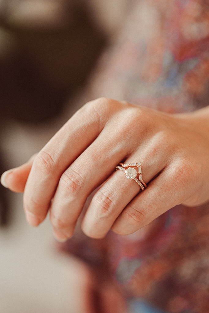 Solid Gold Marquise Baguette Ring