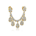 Solid Gold Diamond Pear Drop Connecting Earring