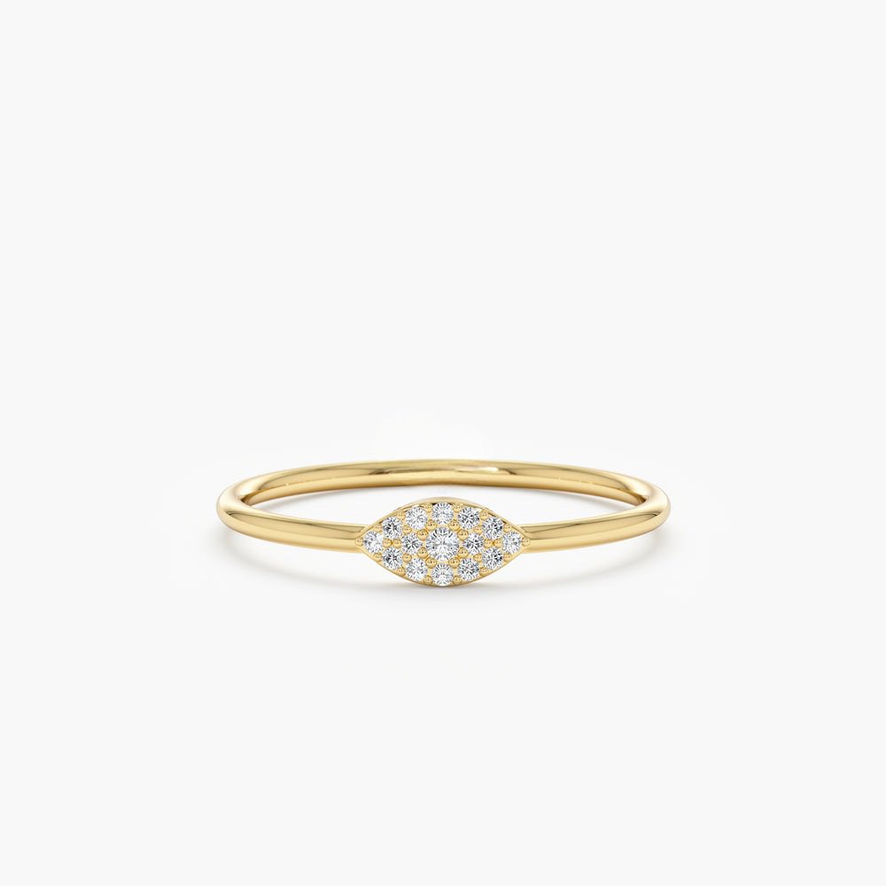 Solid Gold Pave Diamond Evil Eye Ring (339CDF)