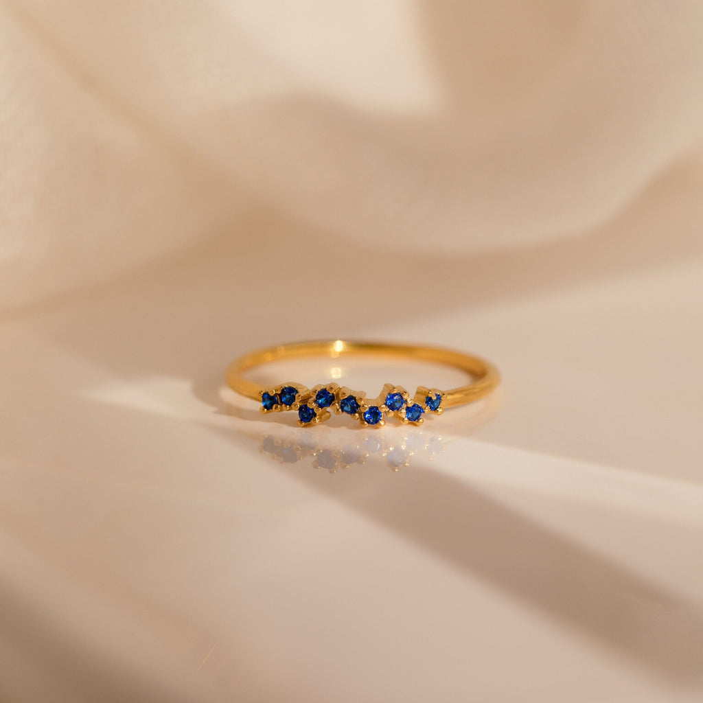 Solid Gold Tiny Cluster Birthstone Ring