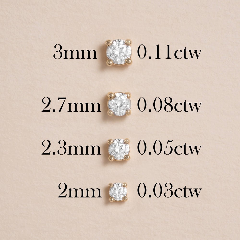 Solid Gold Dainty Diamond Studs (17C5D2)