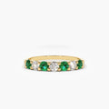 Alternating Emerald and Moissanite Wedding Band, photo 1