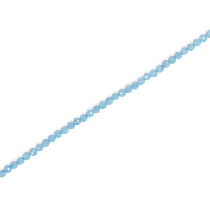 Solid Gold Aquamarine Beaded Necklace