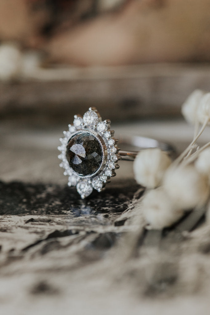 Solid Gold Rustic Diamond Ring (20366C)