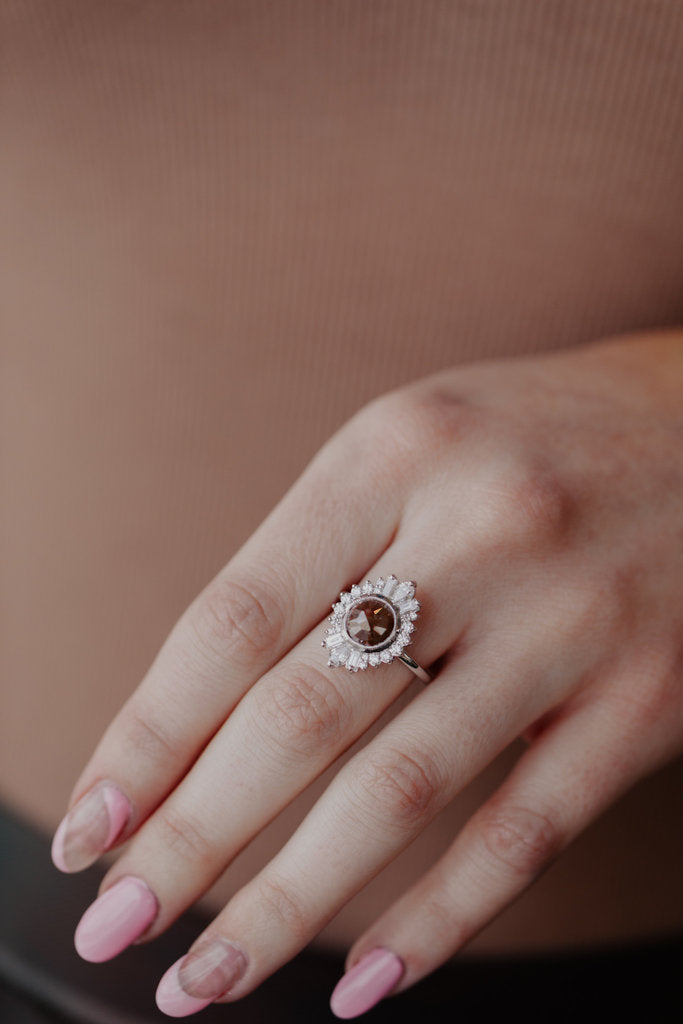 Solid Gold Rustic Diamond Ring (4305E9)