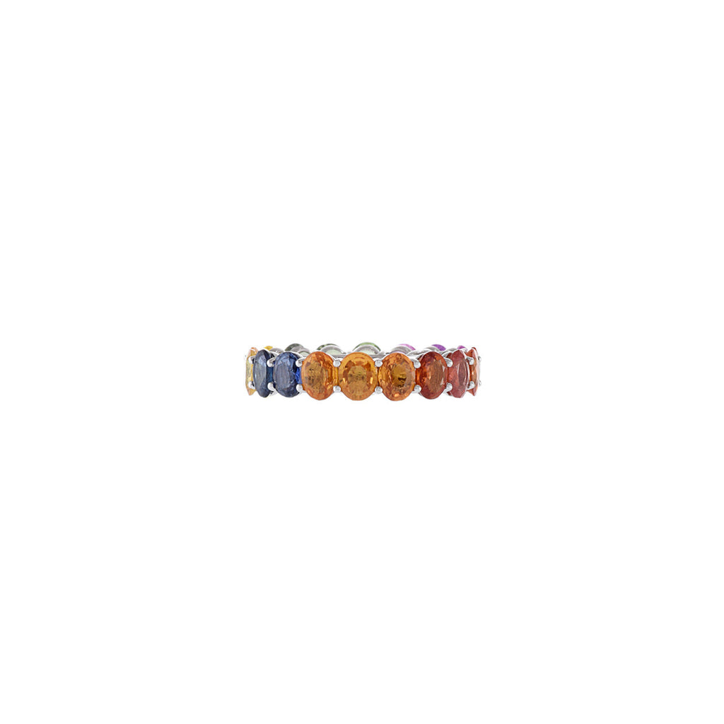Solid Gold Multi Color Sapphire Band (19B428)