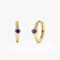 Solid Gold Blue Sapphire Huggies