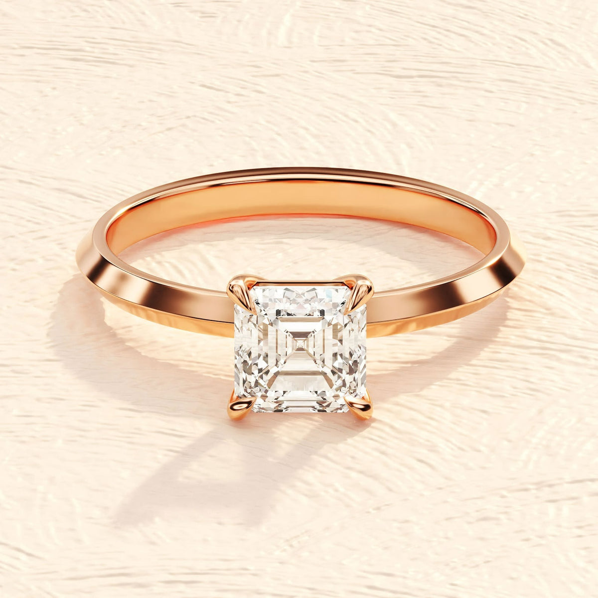 Solid Gold 1ct Cushion Cut Lab grown Diamond Engagement Ring
